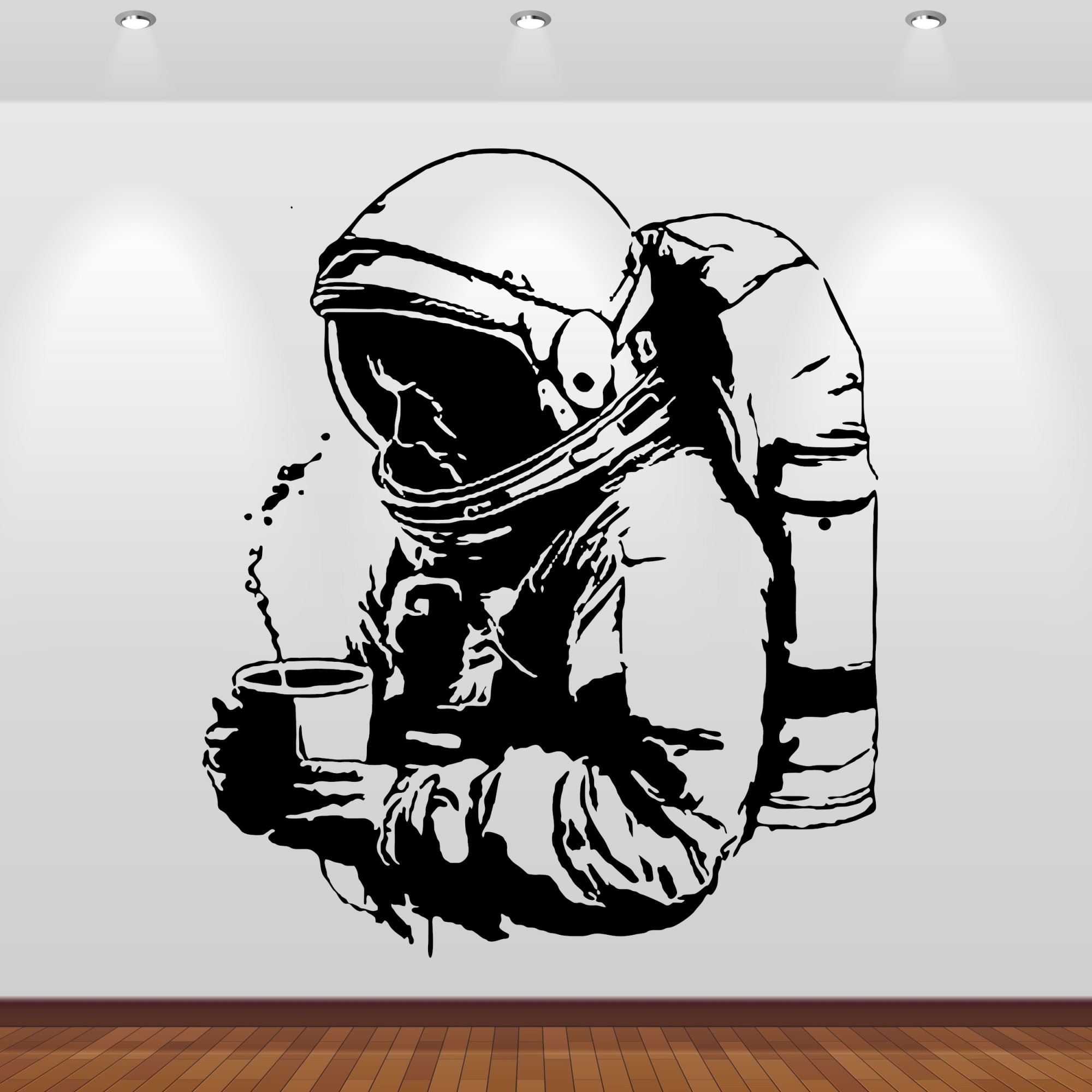 Wandaufkleber 46153 Astronaut mit Kaffee